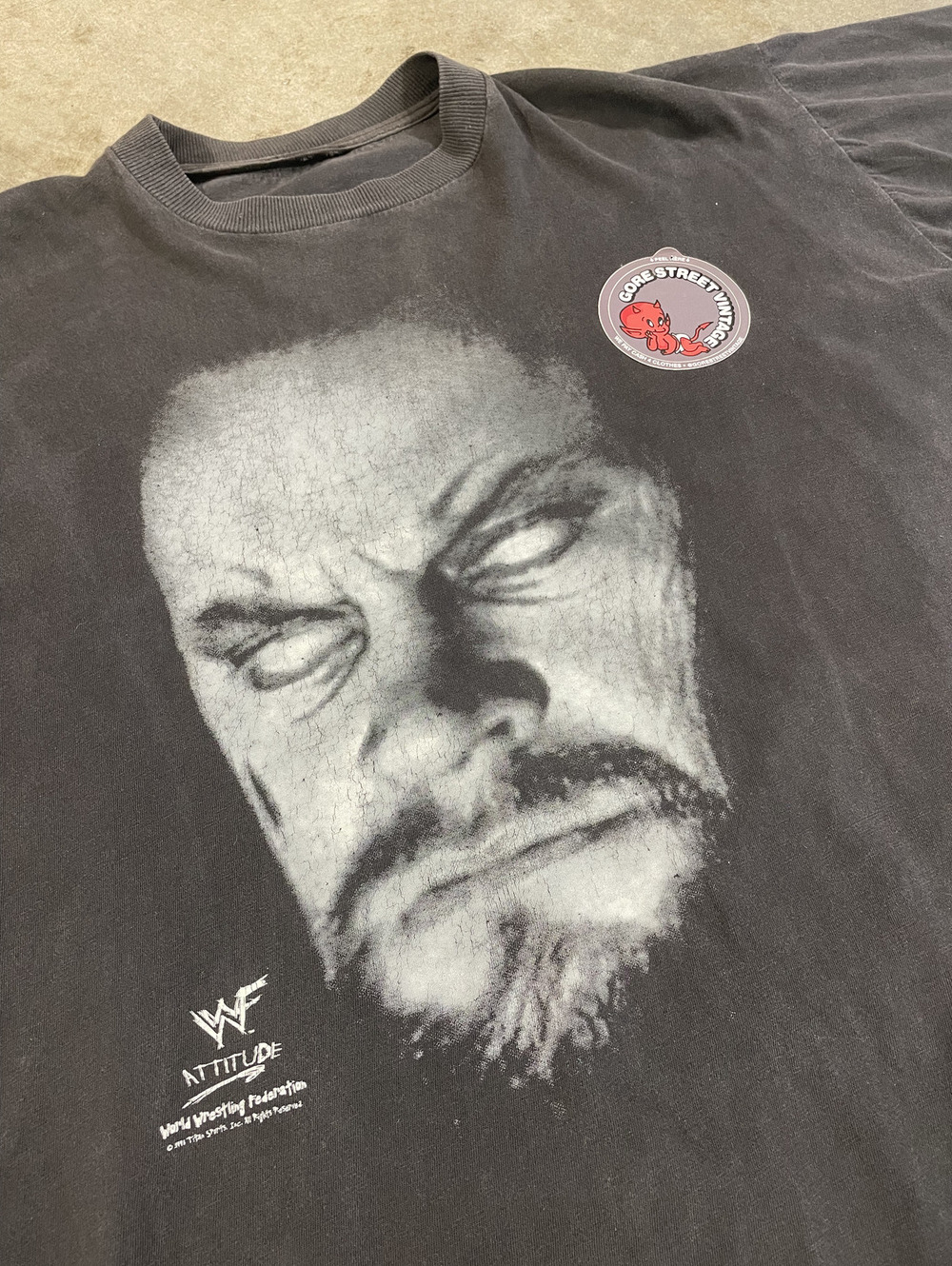 Vintage 90s WWF Undertaker BOXY XXL 25x27 faded distressed